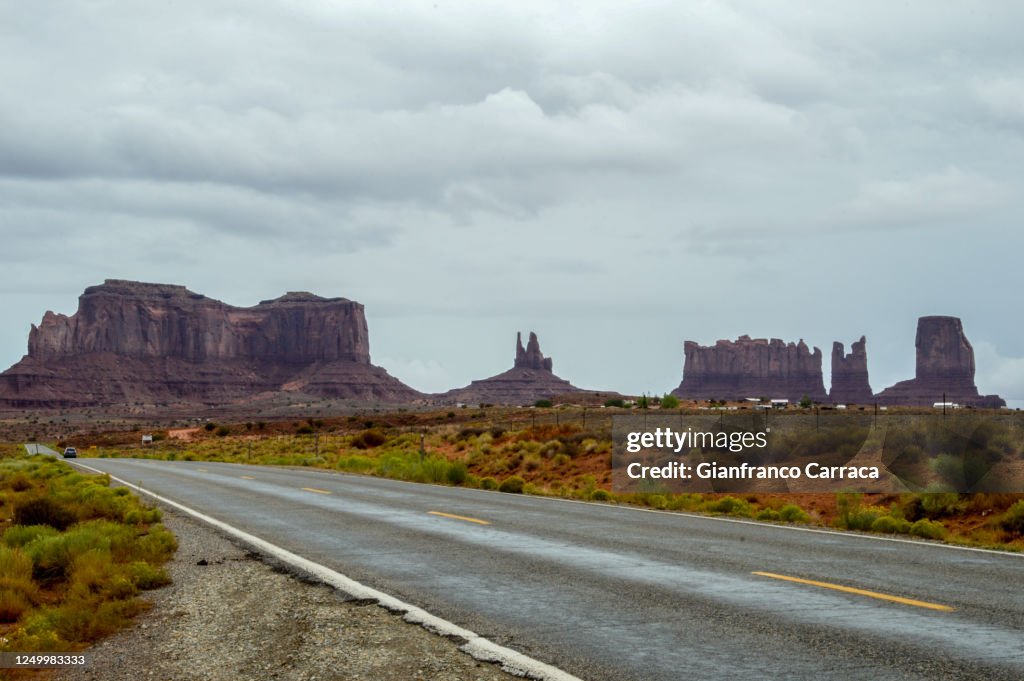 Scenic road near the monument valley