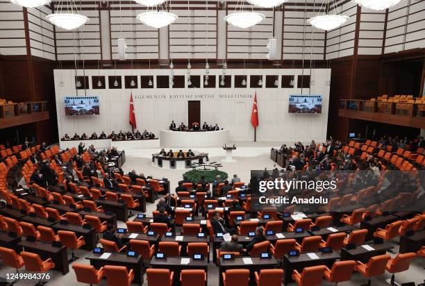 General view of the Turkish Grand National Assembly as the parliament approved Finland's bid to join NATO, in Ankara, Turkiye on March 30, 2023.