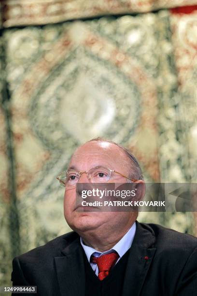 Rector of Paris Grand Mosque Dalil Boubakeur attends a press conference at the Grand Mosque on November 3, 2011 in Paris, one day after the offices...