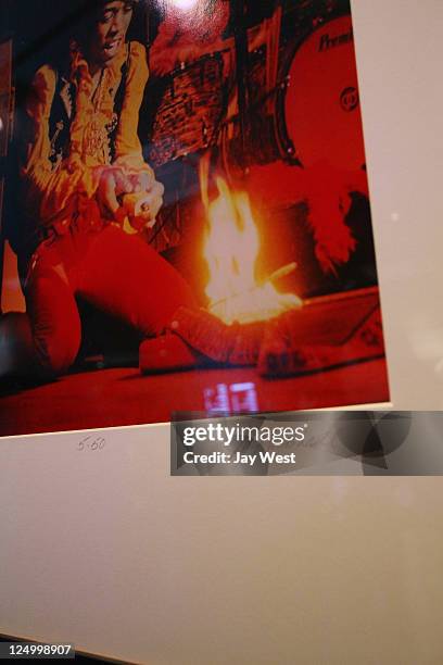 Signature of legendary rock photographer Jim Marshall at the "Jack & Jim" gallery at ACL Live on September 14, 2011 in Austin, Texas.