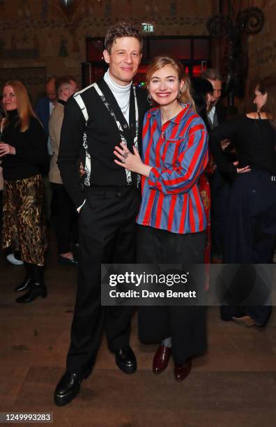 James Norton and Imogen Poots attend the press night after party for "A Little Life" at The Ham Yard Hotel on March 30, 2023 in London, England.