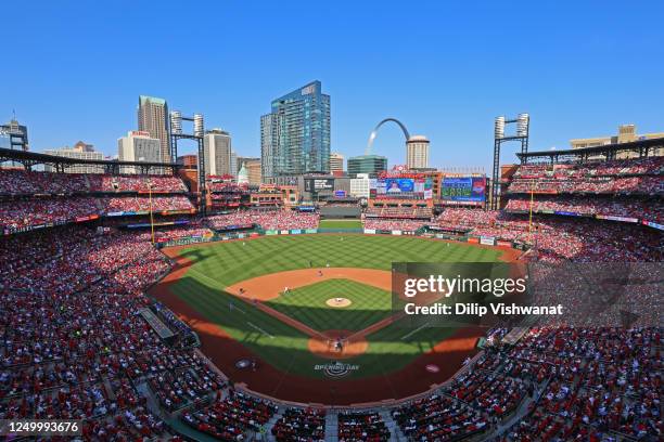 General view during the game between the Toronto Blue Jays and the St. Louis Cardinals at Busch Stadium on Thursday, March 30, 2023 in St. Louis,...