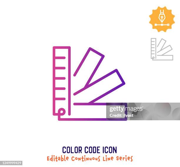 color code continuous line editable icon - programming code abstract stock illustrations