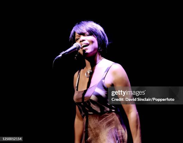 American singer Nnenna Freelon performs live on stage at Ronnie Scott's Jazz Club in Soho, London on 22nd May 2008.