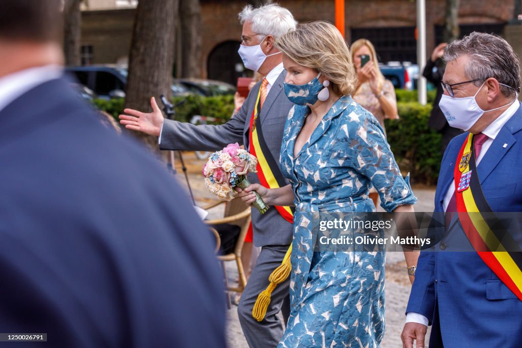 Queen Mathilde Of Belgium Visits The Van Eyck Exhibition In Groeningemuseum & Renovated Gruuthuse Museum In Bruges