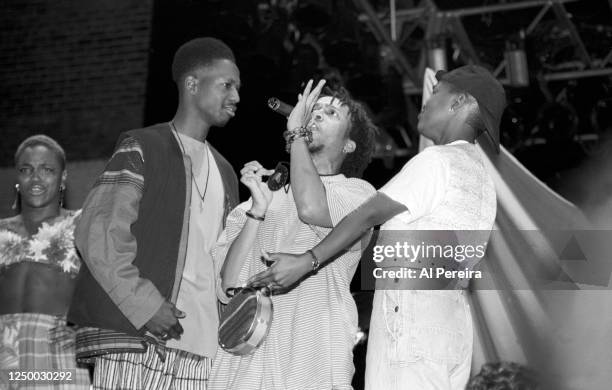 Speech and the Rap group Arrested Development perform at The New Ritz on May 5, 1992 in New York City.