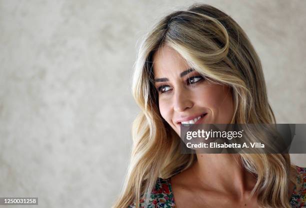 Elena Santarelli attends the “Italia Si, Morning” Tv show photocall in Rai Saxa Rubra on June 16, 2020 in Rome, Italy.