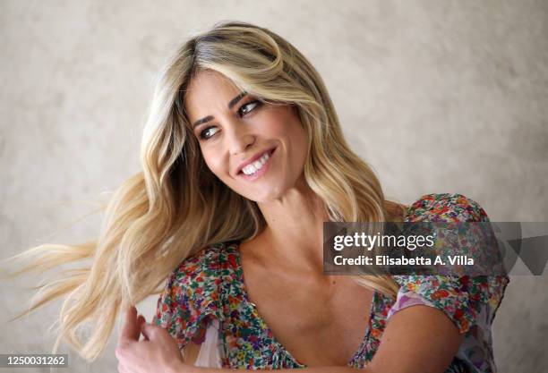 Elena Santarelli attends the “Italia Si, Morning” Tv show photocall in Rai Saxa Rubra on June 16, 2020 in Rome, Italy.