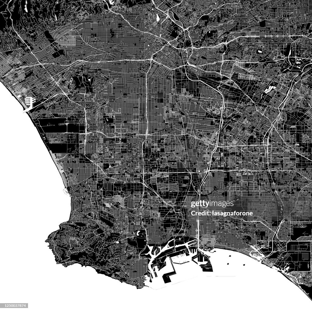 Los Angeles, California Vector Map