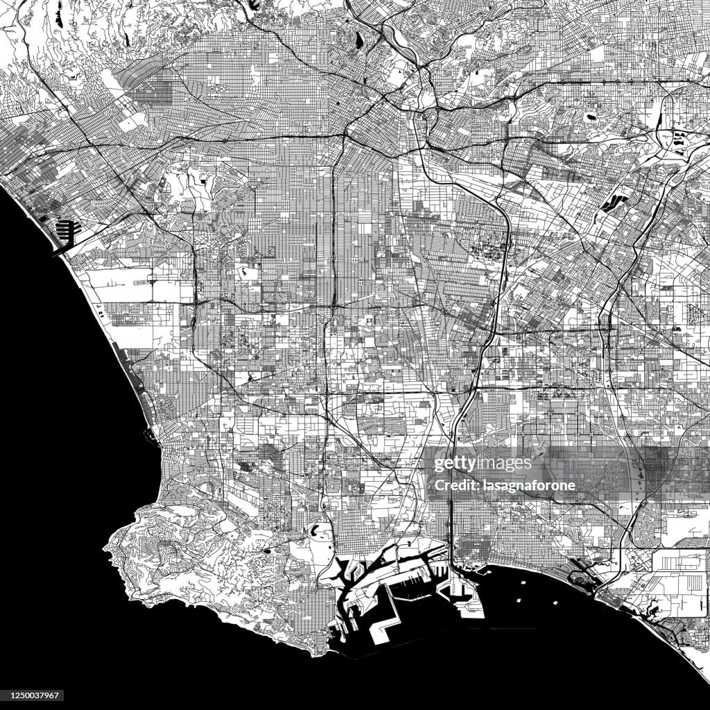 Los Angeles, California Vector Map