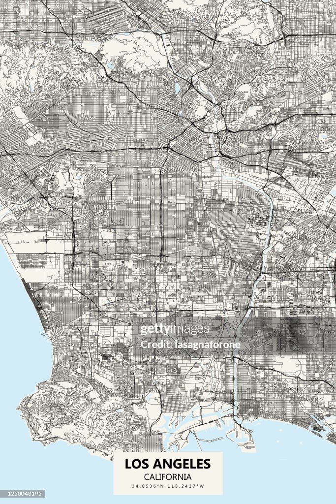 Los Angeles California Vector Map