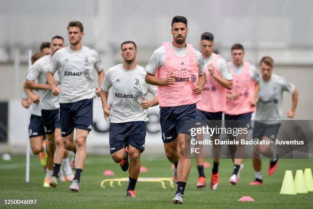 Juventus player Sami Khedira during a training session at JTC on June 16, 2020 in Turin, Italy.