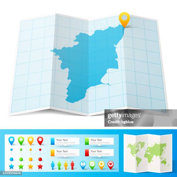 tamil nadu map with location pins isolated on white background - chennai stock illustrations