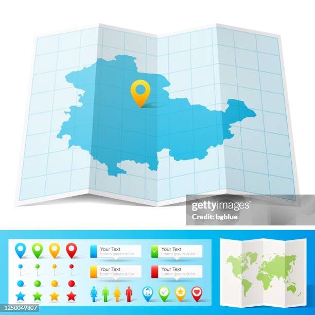 thüringen-karte mit standortstiften auf weißem hintergrund isoliert - thüringen stock-grafiken, -clipart, -cartoons und -symbole