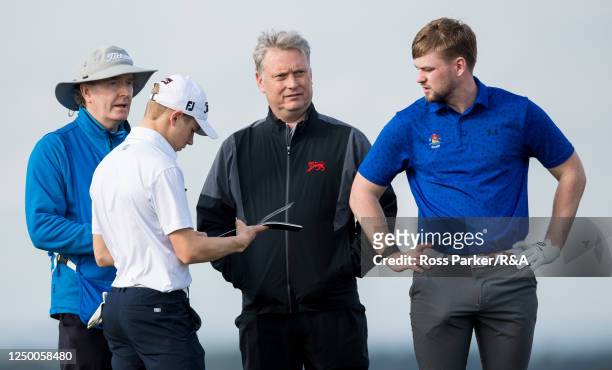Great Britain and Ireland captain Stuart Wilson during a Walker Cup Squad Practice Session at St Andrews Old Course on March 30, 2023 in St Andrews,...