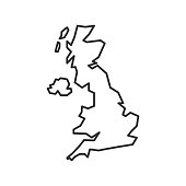 United Kingdom map icon isolated on white background. UK outline map. Simple line icon. Vector illustration