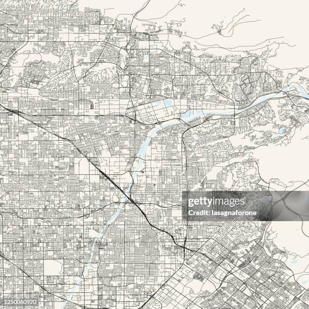 ilustrações, clipart, desenhos animados e ícones de anaheim, mapa vetorial da califórnia - anaheim california