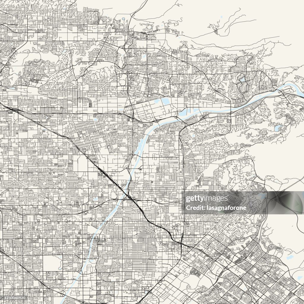 Anaheim, California Vector Map