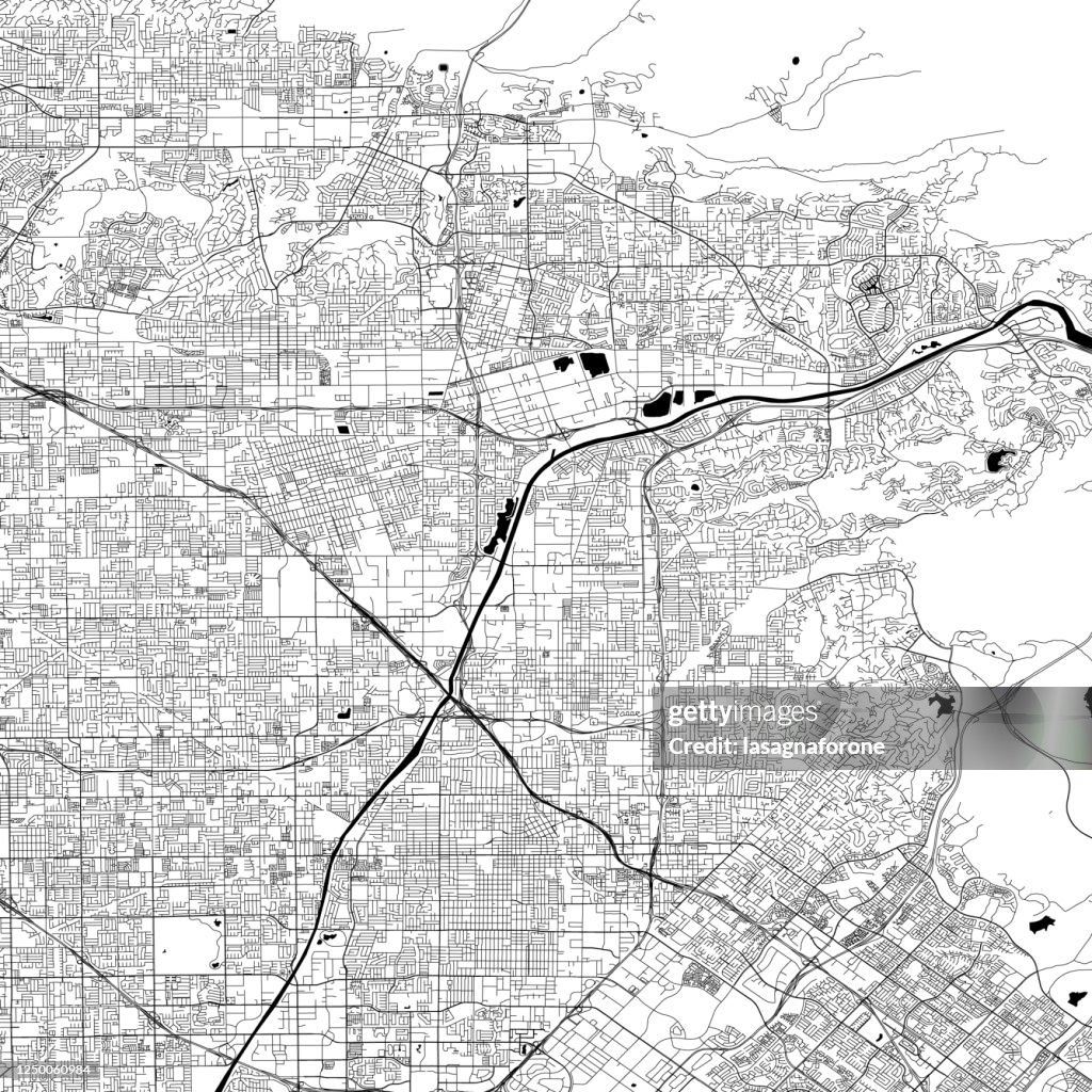Anaheim, California Vector Map