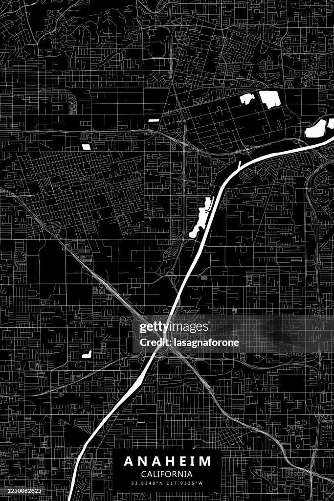Anaheim, California Vector Map