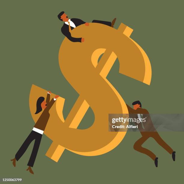 saving dollar - wall street traders stock illustrations