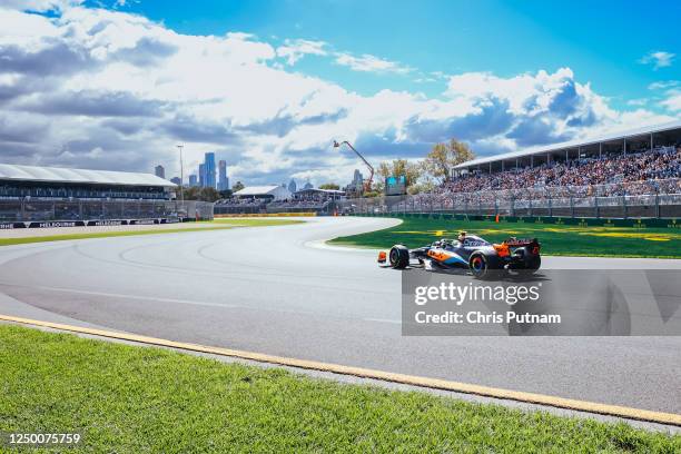 Lando Norris of Great Britain drives the McLaren MCL36 during practice in the 2023 Australian Grand Prix at Albert Park in Melbourne, Australia