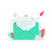 Newsletter and Email Subscribe Icon Flat Design.