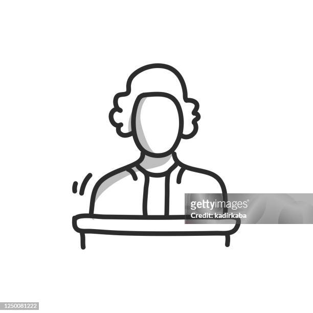 judge line icon - judge bench stock illustrations