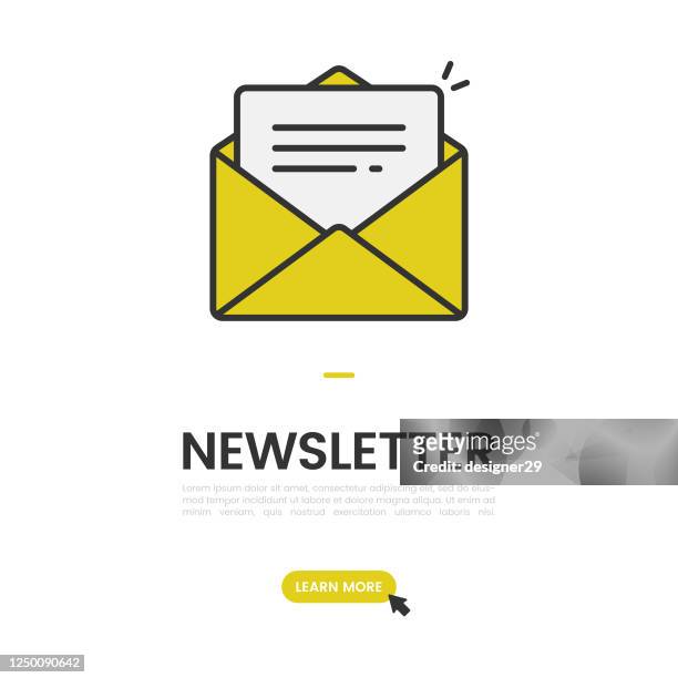 ilustrações de stock, clip art, desenhos animados e ícones de newsletter and email subscribe banner vector design. - e mail