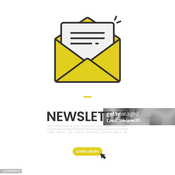 newsletter and email subscribe banner vector design. - subscription stock illustrations