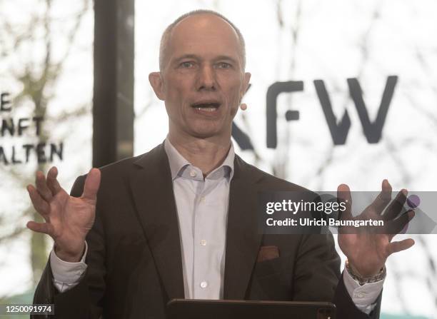 Bernd Loewen, CFO of Kreditanstalt fuer Wiederaufbau , during the annual press conference on March 31, 2023 in Frankfurt, Germany.