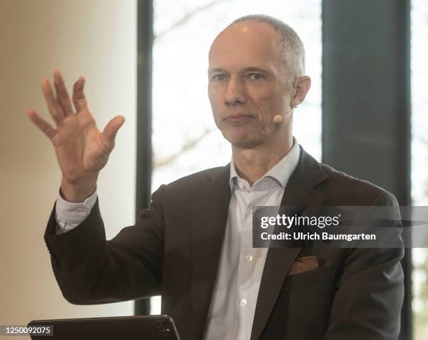 Bernd Loewen, CFO of Kreditanstalt fuer Wiederaufbau , during the annual press conference on March 31, 2023 in Frankfurt, Germany.