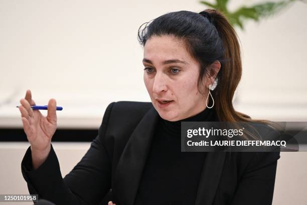 Flemish Minister of Environment, Energy, Tourism and Justice Zuhal Demir pictured during a press conference of the Flemish Government regarding the...