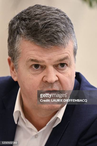 Flemish Minister of Domestic Policy and Living Together Bart Somers pictured during a press conference of the Flemish Government regarding the...