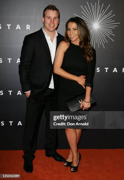 Stuart Webb and Kate Ritchie arrive at the opening of "The Star", formerly Star City in Pyrmont on September 15, 2011 in Sydney, Australia. The...