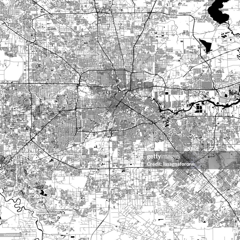 Houston, Texas Vector Map