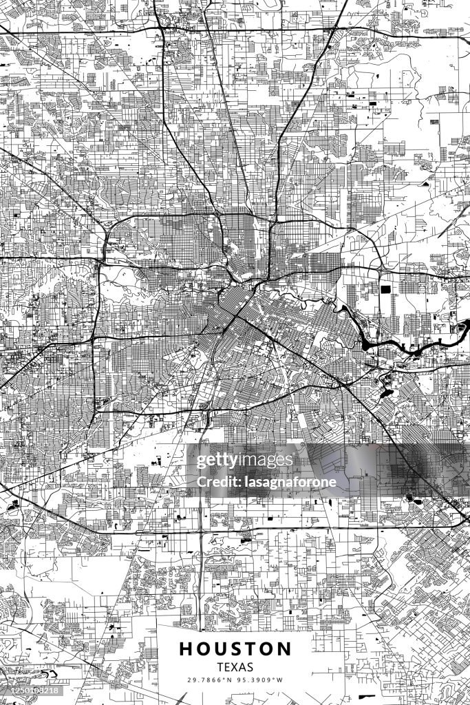 Mappa vettoriale di Houston