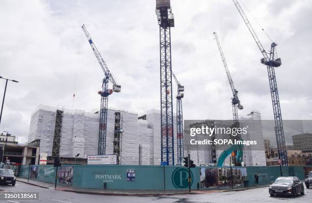 General view of the Postmark construction site in Farringdon. Over 650 new premium flats are being built at the Mount Pleasant site.