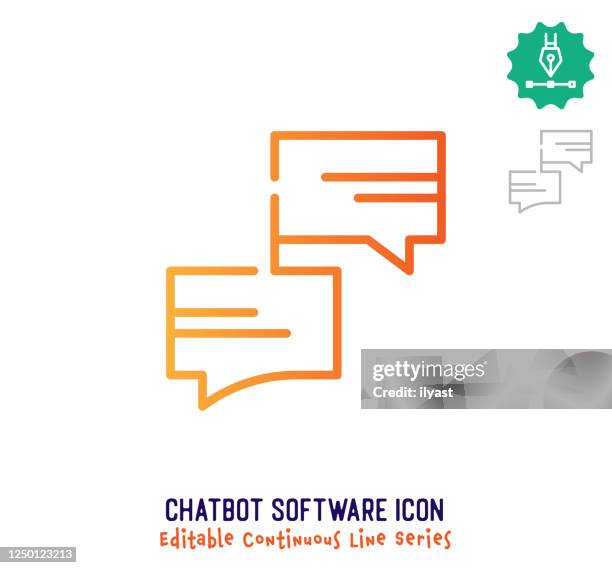 illustrazioni stock, clip art, cartoni animati e icone di tendenza di icona modificabile linea continua del software chatbot - self service