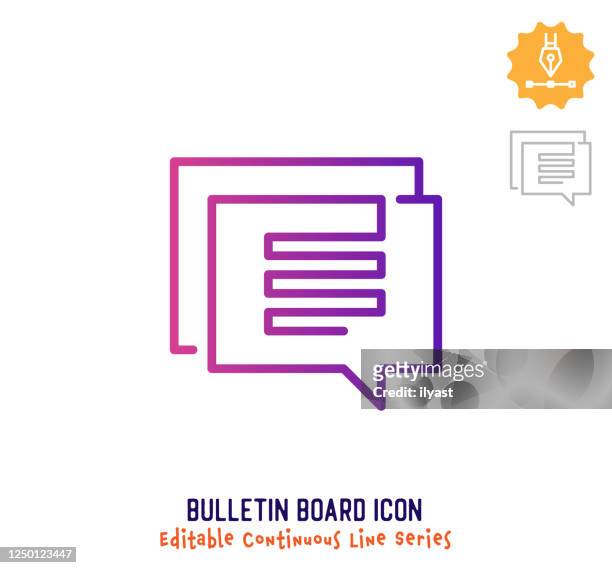 bulletin board continuous line editable icon - activist icon stock illustrations