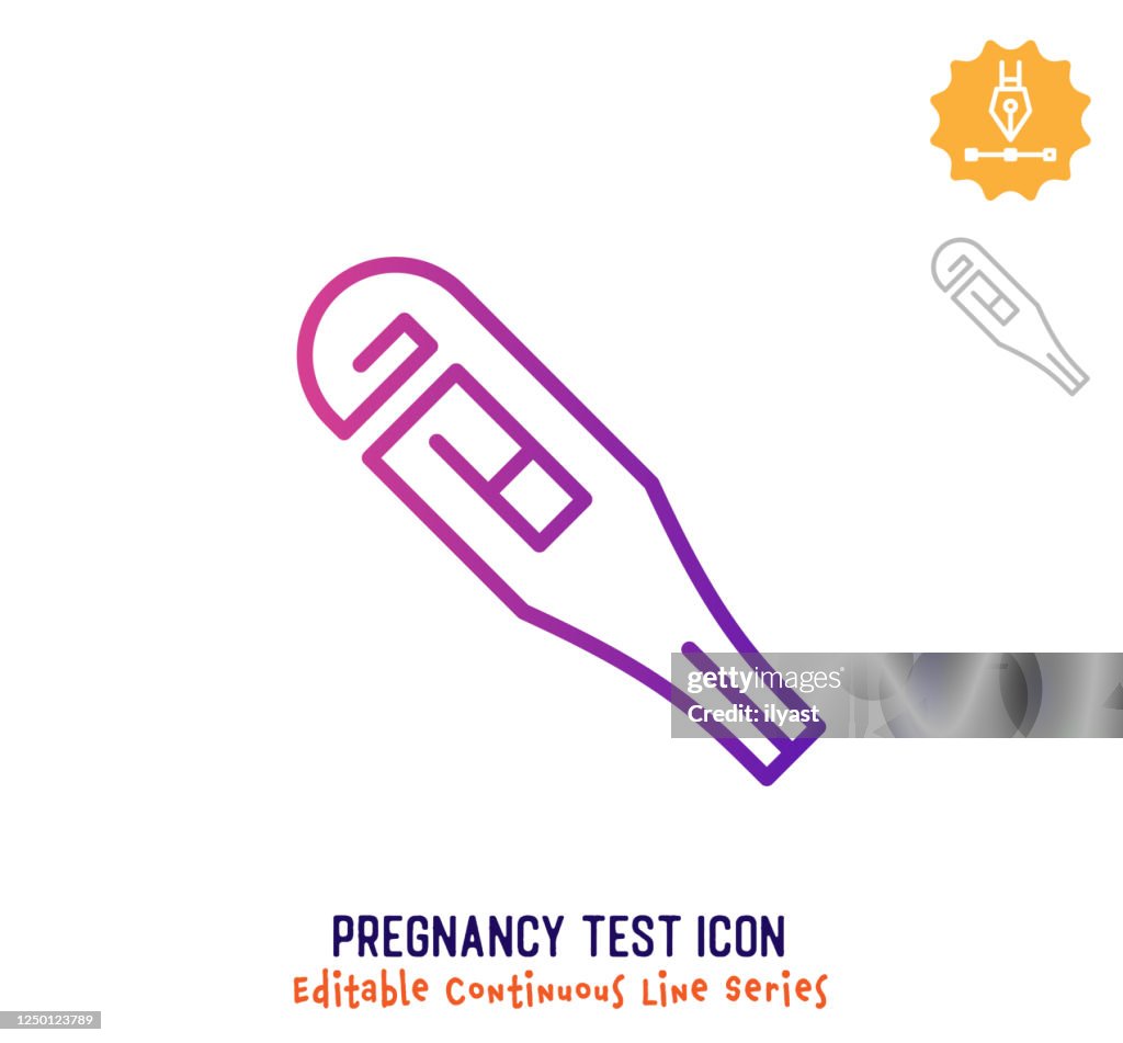 Pregnancy Test Continuous Line Editable Icon