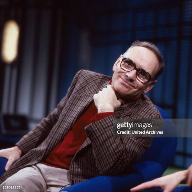 Der italienische Komponist und Dirigent Ennio Morricone, Deutschland 1980er Jahre.