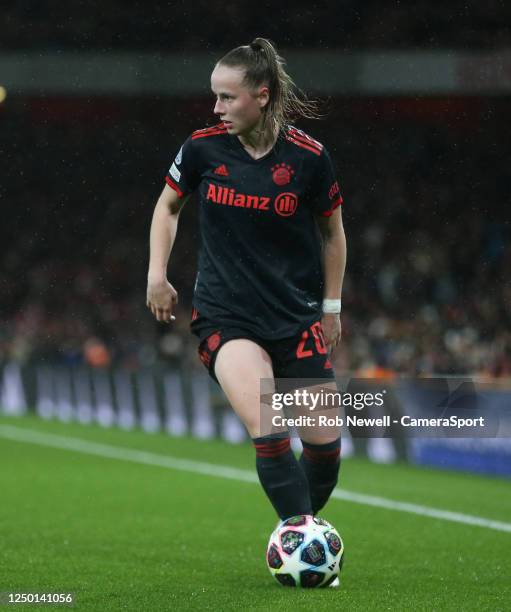 Bayern Munchen Ladies's Franziska Kett during the UEFA Women's Champions League quarter-final 2nd leg match between Arsenal and FC Bayern Munchen at...