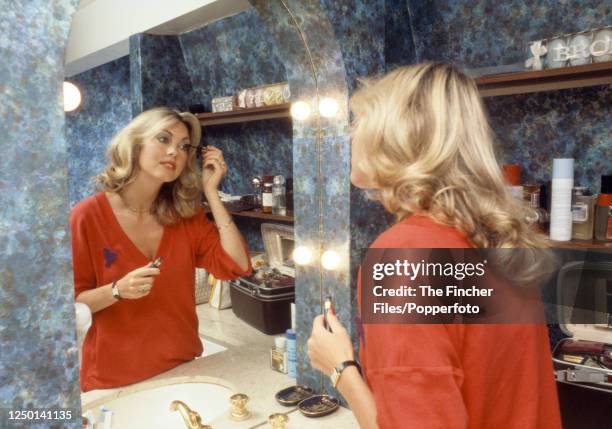 British actress and model Gillian Duxbury at home in London, circa 1979.