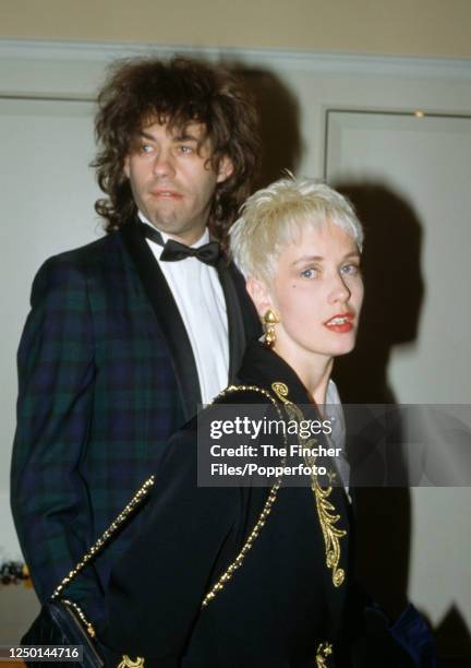 Bob Geldof, singer, songwriter and political activist, with his wife, television presenter and writer Paula Yates , in London, circa 1990.