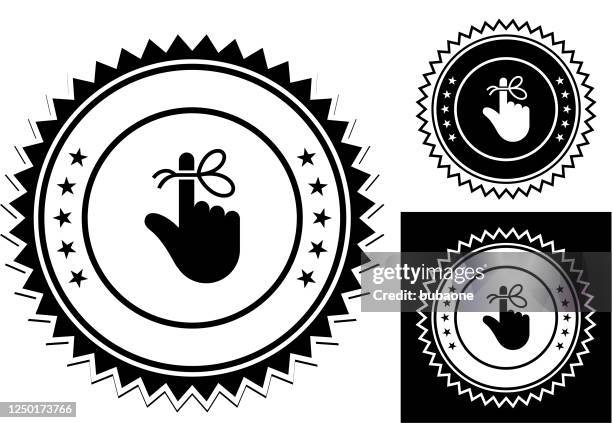 reminder string on finger icon - string finger stock illustrations