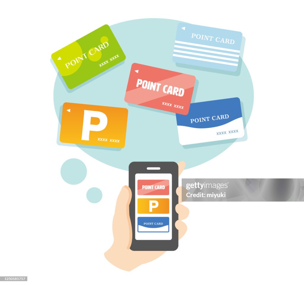 Point Card System Illustration Of Registering A Point Card On A Smartphone High-Res ...