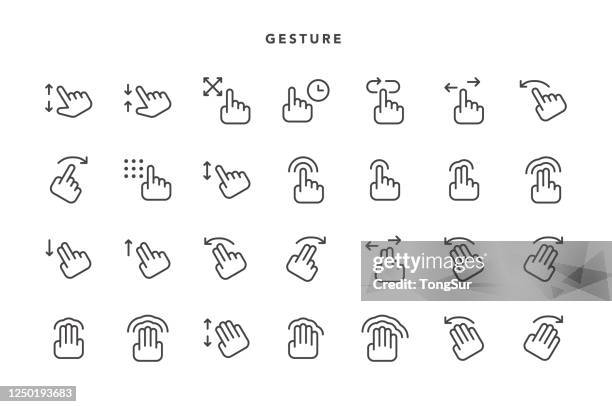 gesture icons - sliding stock illustrations
