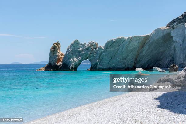 Views of Lalaria beach on June 13, 2020 in Skiathos Island, Greece.