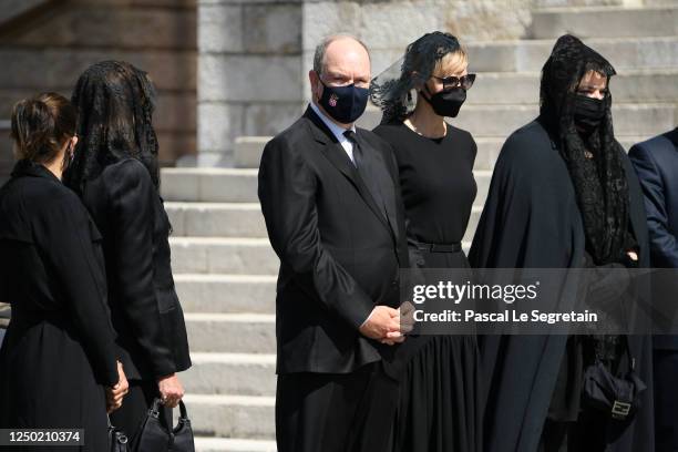 Princess Stephanie of Monaco, Princess Caroline of Hanover, Prince Albert II of Monaco, Princess Charlene of Monaco and Melanie Antoinette de Massy...